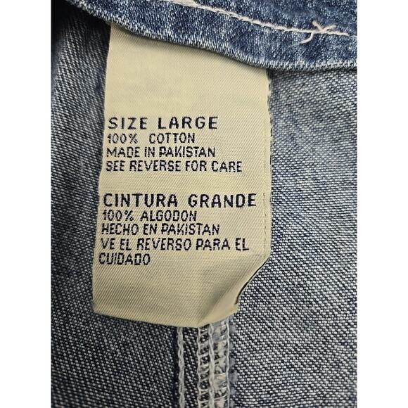 Faded Glory Men's Large Denim Overalls Jeans Cotton Bibs Work Wear Never Worn - Picture 5 of 10